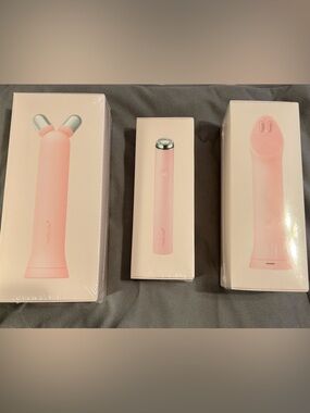 Medicube Age-r Booster Pro Mini PLUS + V Roller Head + Cleansing Brush Head PINK